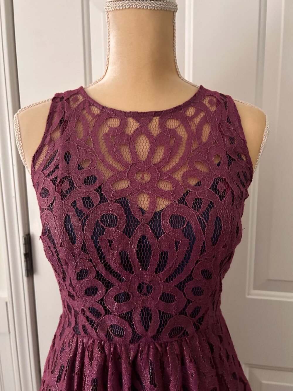 ANTHROPOLOGIE *FROCK BY TRACY REESE* Mauve Lace Dress Size 4 - Picture 5 of 9